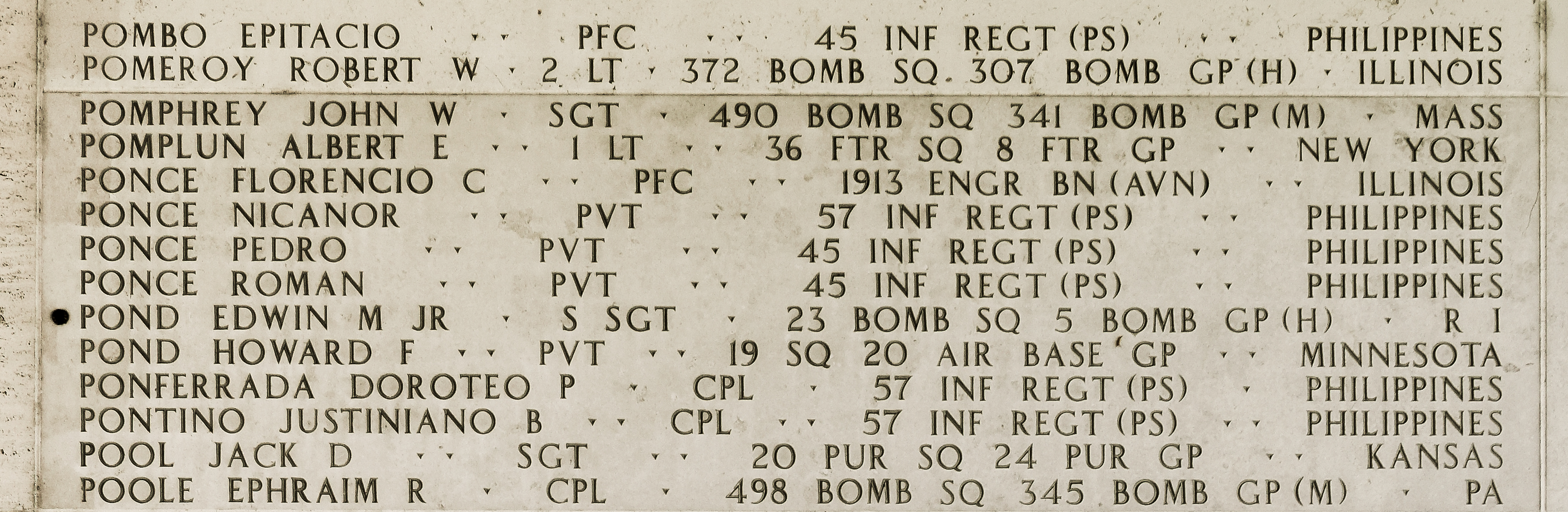 Edwin M. Pond, Staff Sergeant